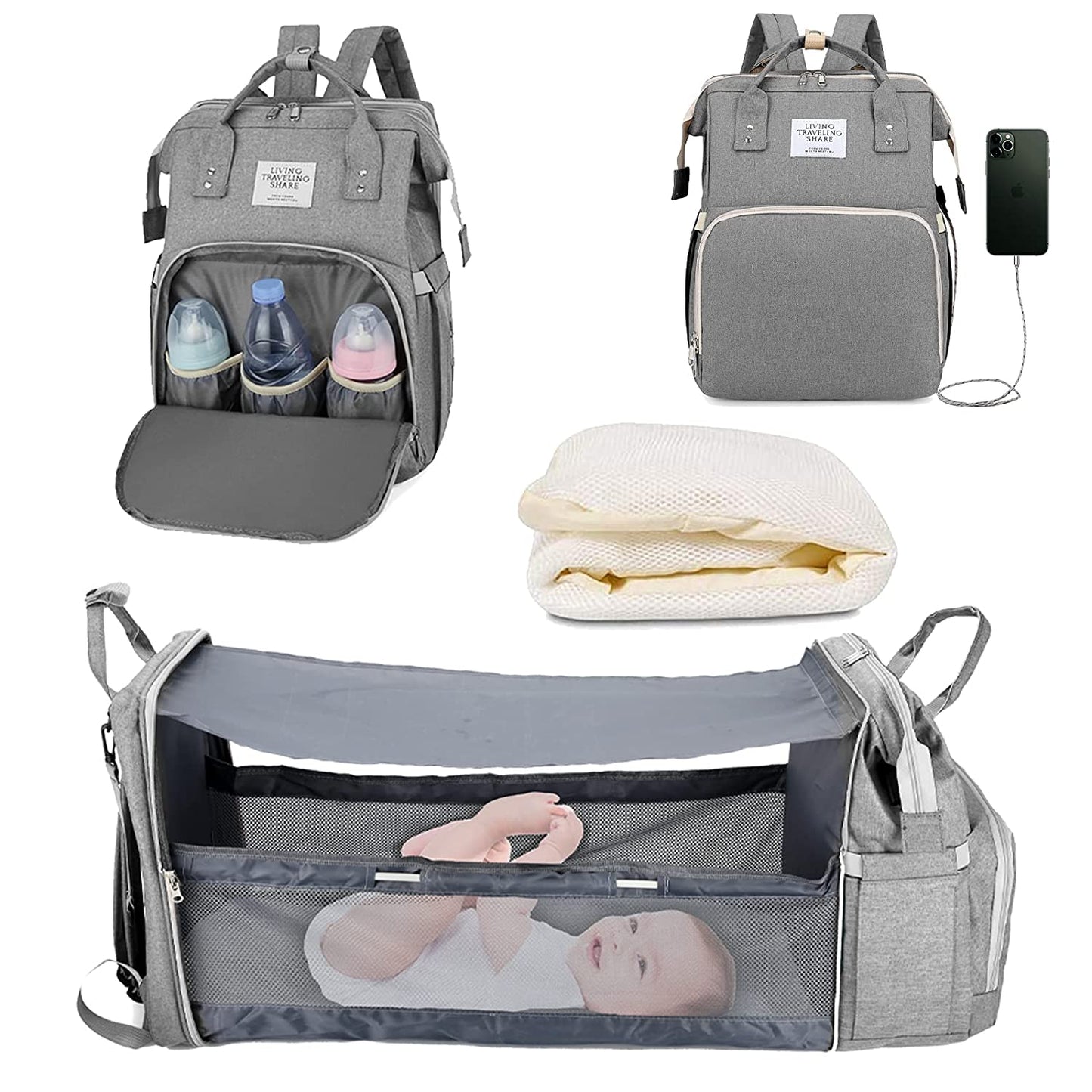 Sac à langer portatif | Berceau de voyage BabyNappy™ - bebe-joufflu